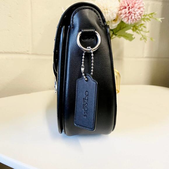 Coach C3593 Georgie Saddle Bag In Colorblock Signature Canvas - Picture 3 of 6